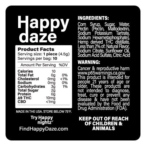 Happy Daze Nutrition 10pk