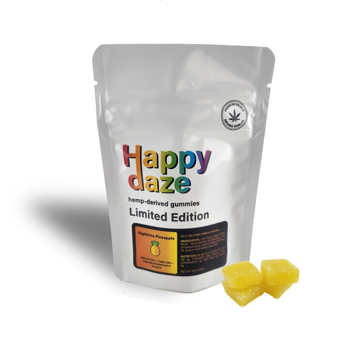 Happy Daze - Delta-9 + CBN & Melatonin Pineapple Night Gummies